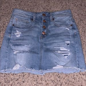 Denim Ripped Skirt